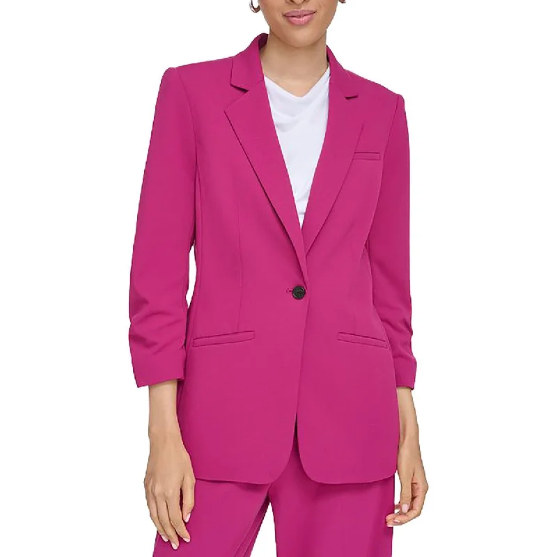 Womens Solid Office One-Button Blazer Women’s Relaxed Blazer