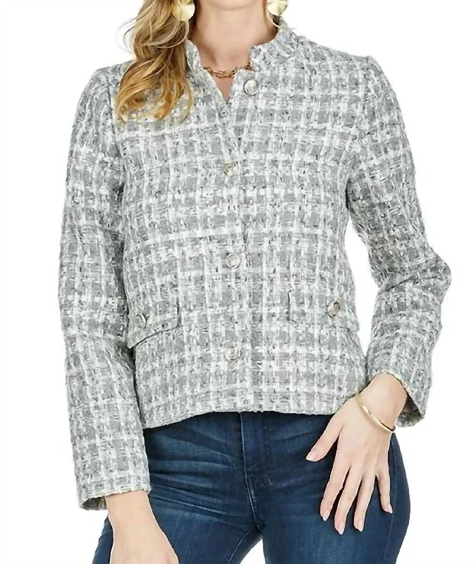 Silver Tweed Jacket Lightweight Blazer Jacket