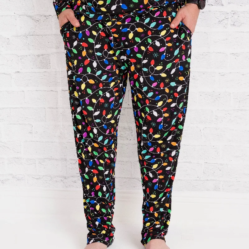 Holiday Lights | Men's Bamboo Relaxed Lounge Pajama Pants