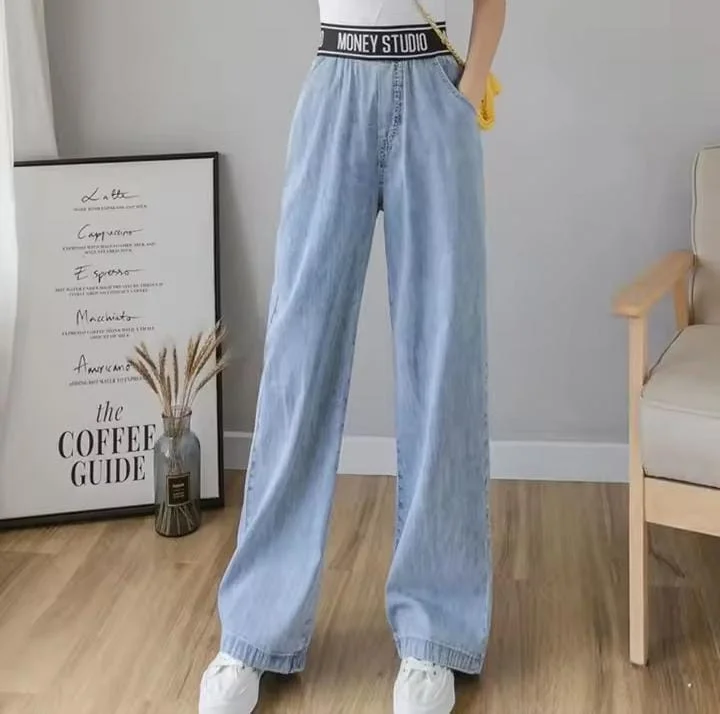 High Waist Wide Leg Jeans Women New Casual Thin Straight Loose Jeans Vintage Long Pants B191555 High Waist Wide Leg Jeans Women New Casual Thin Straight Loose Jeans Vintage Long Pants B191555
