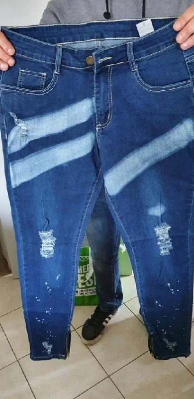 Women's Skinny Jeans Slim Fit Distressed Destroyed Stretchy Denim Pants   S344916