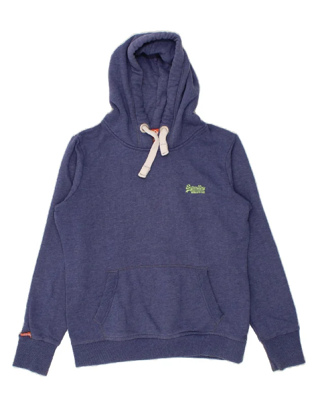 SUPERDRY Womens Hoodie Jumper UK 18 XL Navy Blue Flecked Cotton Warmest sweaters for extreme cold SUPERDRY Womens Hoodie Jumper UK 18 XL Navy Blue Flecked Cotton Warmest sweaters for extreme cold