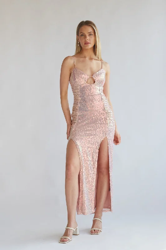 Adelaide Sequin Keyhole Midi Dress Knitted midi dresses