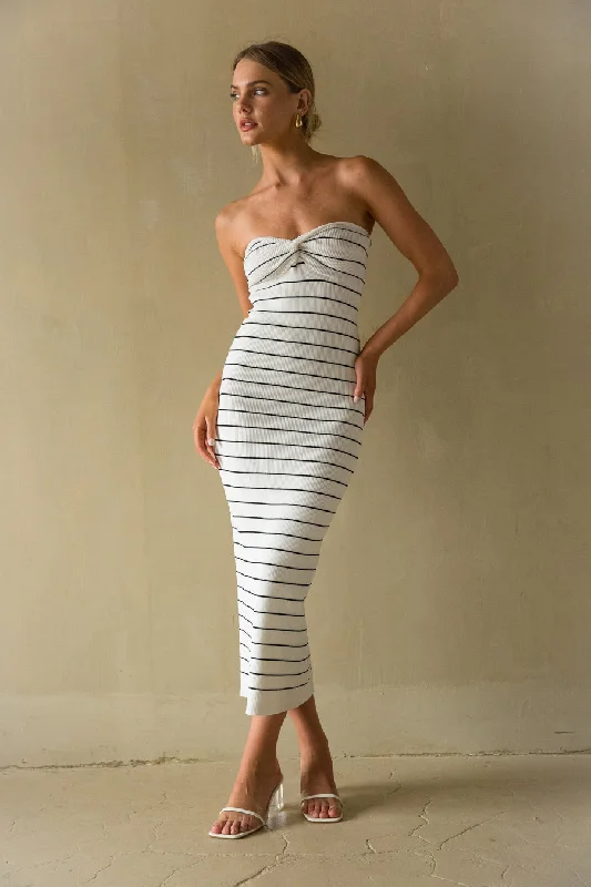Jaclyn Strapless Twist Front Knit Midi Dress Best midi dresses for formal events