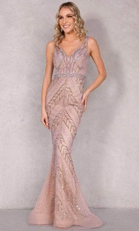 Terani Couture 2027GL3258 - Embellished V-Neck Formal Gown PrettyLittleThing party dresses