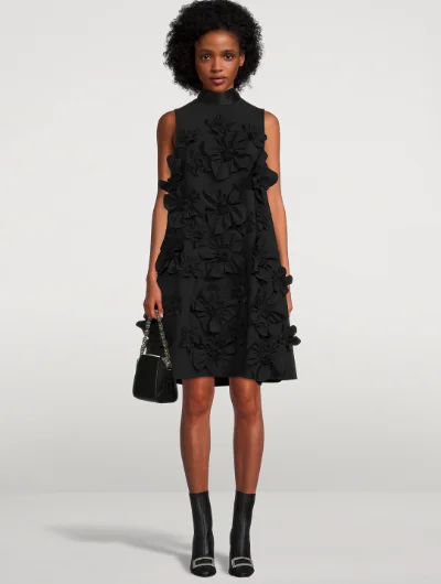 Greta Constantine Quince Dress w/ Floral applique Date night floral dresses