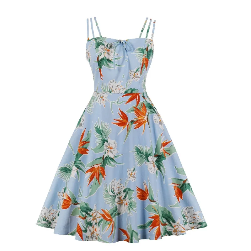 Floral Print Vintage 50s 60s Retro Women Spaghetti Strap Cotton Robe Pin Up Swing Summer Dresses Lace floral dresses Floral Print Vintage 50s 60s Retro Women Spaghetti Strap Cotton Robe Pin Up Swing Summer Dresses Lace floral dresses