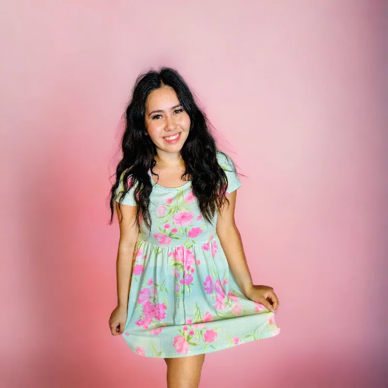 Mint Picking Wild Flowers Floral Dress Long floral dresses