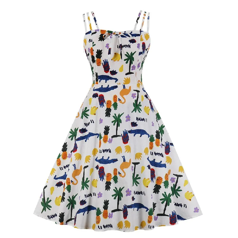 Summer Spaghetti Strap Cotton Bowknot Cute Print Robe Pin Up Swing Retro Vintage Dress Sundress Velvet floral dresses Summer Spaghetti Strap Cotton Bowknot Cute Print Robe Pin Up Swing Retro Vintage Dress Sundress Velvet floral dresses