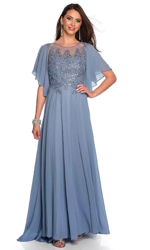 Dave & Johnny 11676 - Illusion Jewel A-Line Formal Gown Formal unclassified dresses
