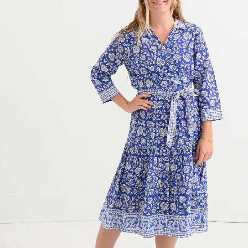 Jaipur Blooms Very Peri Collared Wrap Dress Best-selling unclassified dresses