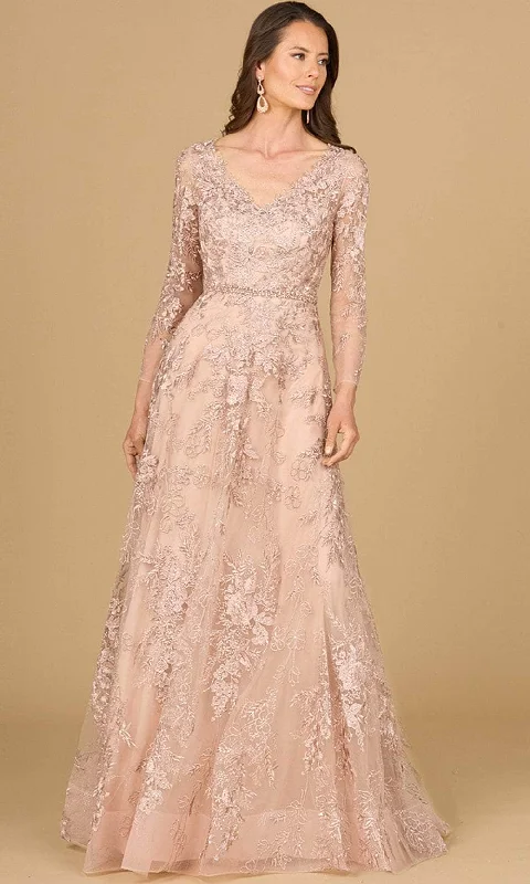 Lara Dresses 29132 - Embroidered Illusion Evening Gown Cotton unclassified dresses