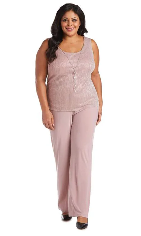 R&M Richards - 7171WSC Plus Metallic Crinkle Pant Suit Holiday unclassified dresses