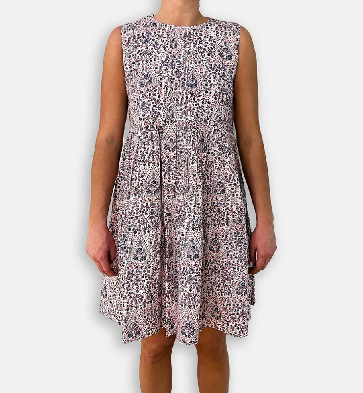 Red & Blue Paisley Layered Dress Summer unclassified dresses