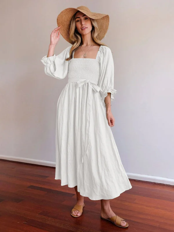 Blue Zone Planet | style rope belt ruffled lantern sleeve dress Engagement unclassified dresses Blue Zone Planet | style rope belt ruffled lantern sleeve dress Engagement unclassified dresses