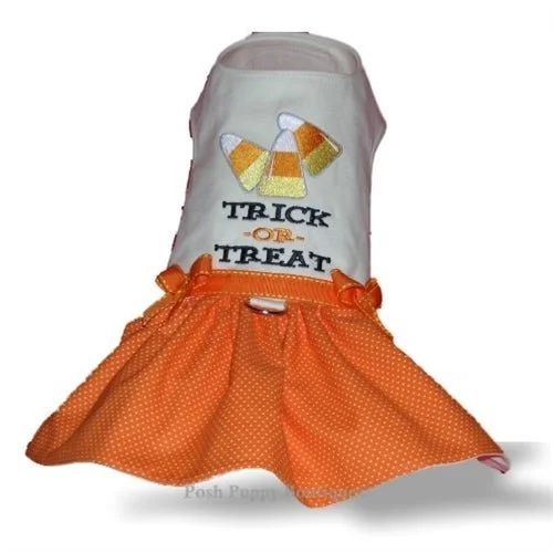 Trick or Treat Candy Corn Harness Dog Dress Floral unclassified dresses