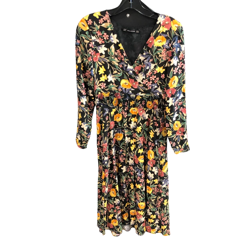 Dress Casual Midi By Zara In Floral Print, Size: M Button-down Midi Skirt