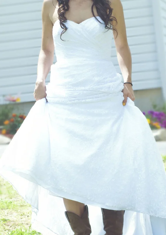David's Bridal Sweetheart Strapless Lace Gown Lace Dress Shine
